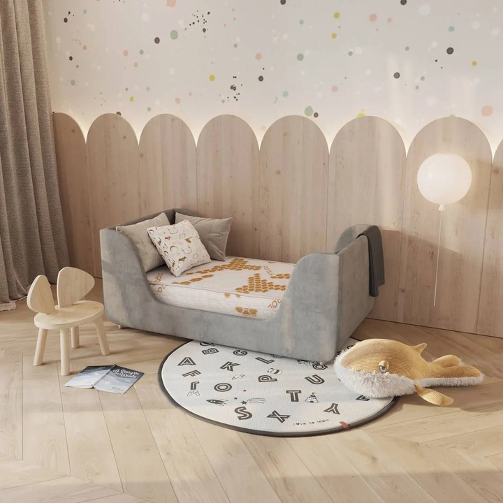 Saltea pentru copii BABY AIR MATS 120cm*60cm*12cm, tesatura tratata cu propolis, complet lavabila, husa detasabila din bumbac, fermitate ridicata