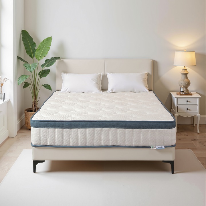 Saltea ortopedică cu arcuri, Tribesigns, 160x200cm, 25cm înălțime, grad mediu de duritate H3