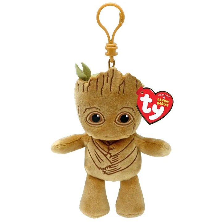 Плюшена играчка ключодържател TY 8.5 см, marvel groot