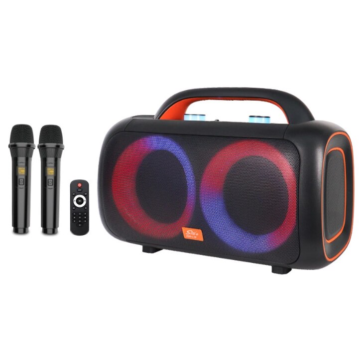 Boxa portabila karaoke ZQS L19 cu Bluetooth si 2 microfoane - eMAG.ro