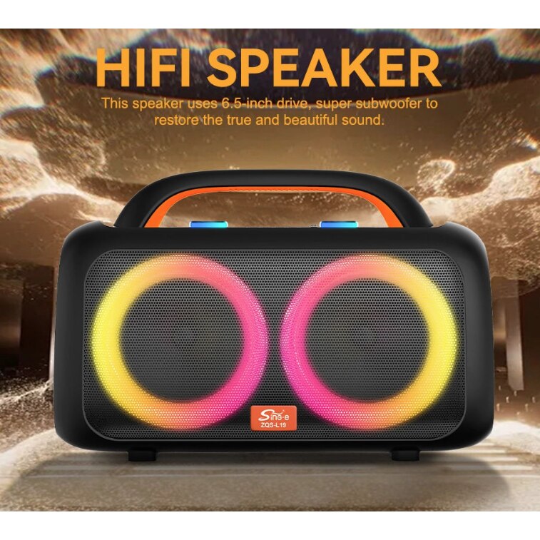 Boxa portabila karaoke ZQS L19 cu Bluetooth si 2 microfoane - eMAG.ro