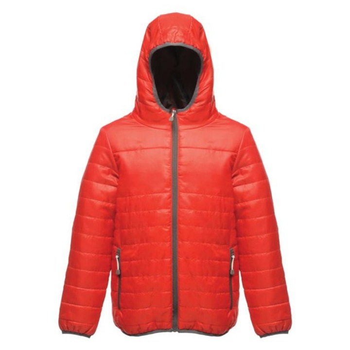 Gyermek termo kabat, kapucnival, Regatta RETRA454, Klasszikus piros dwqf, Piros