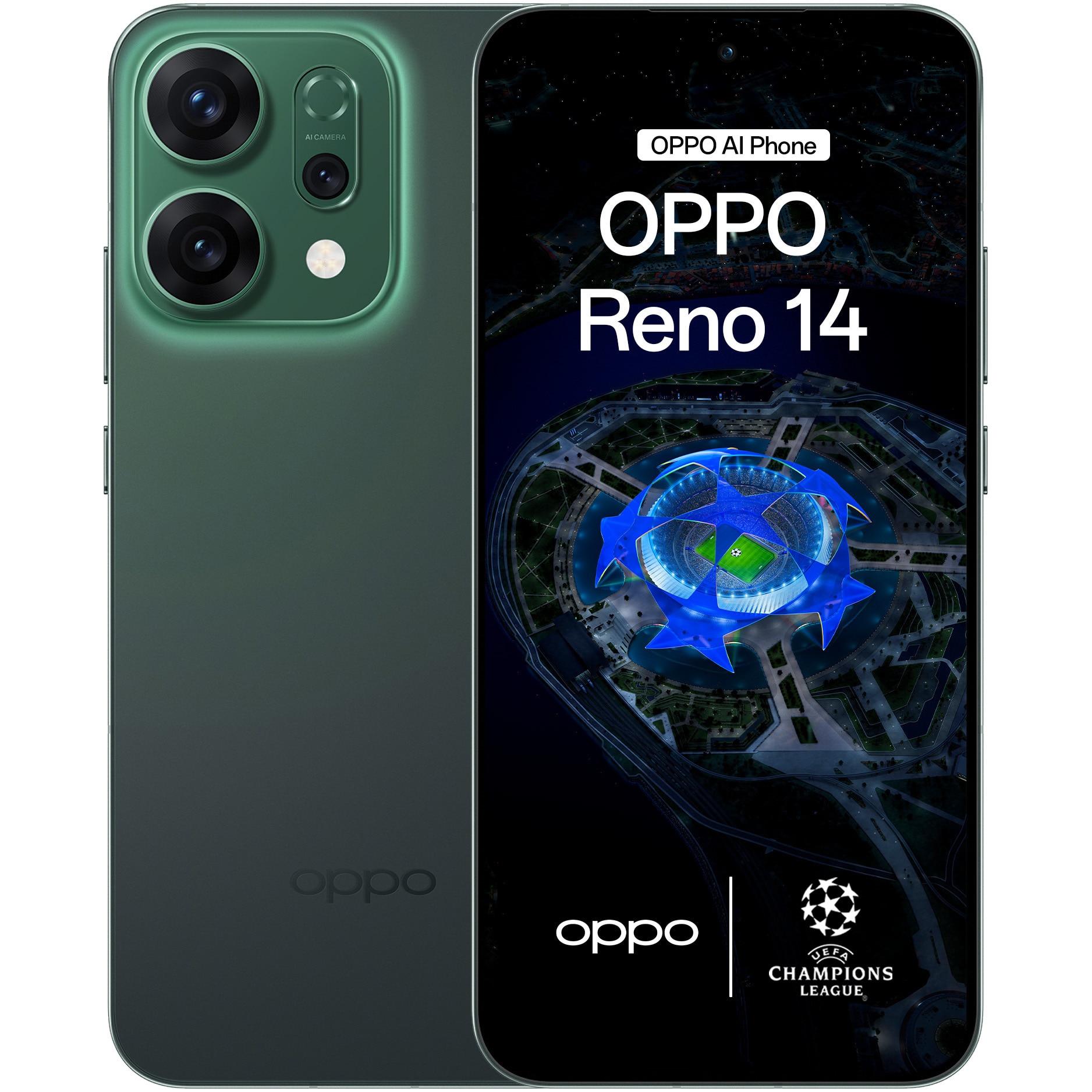 Telefon mobil OPPO Reno14, Mediatek Dimensity 8350, Dual SIM, 12GB/512GB, 5G, Verde