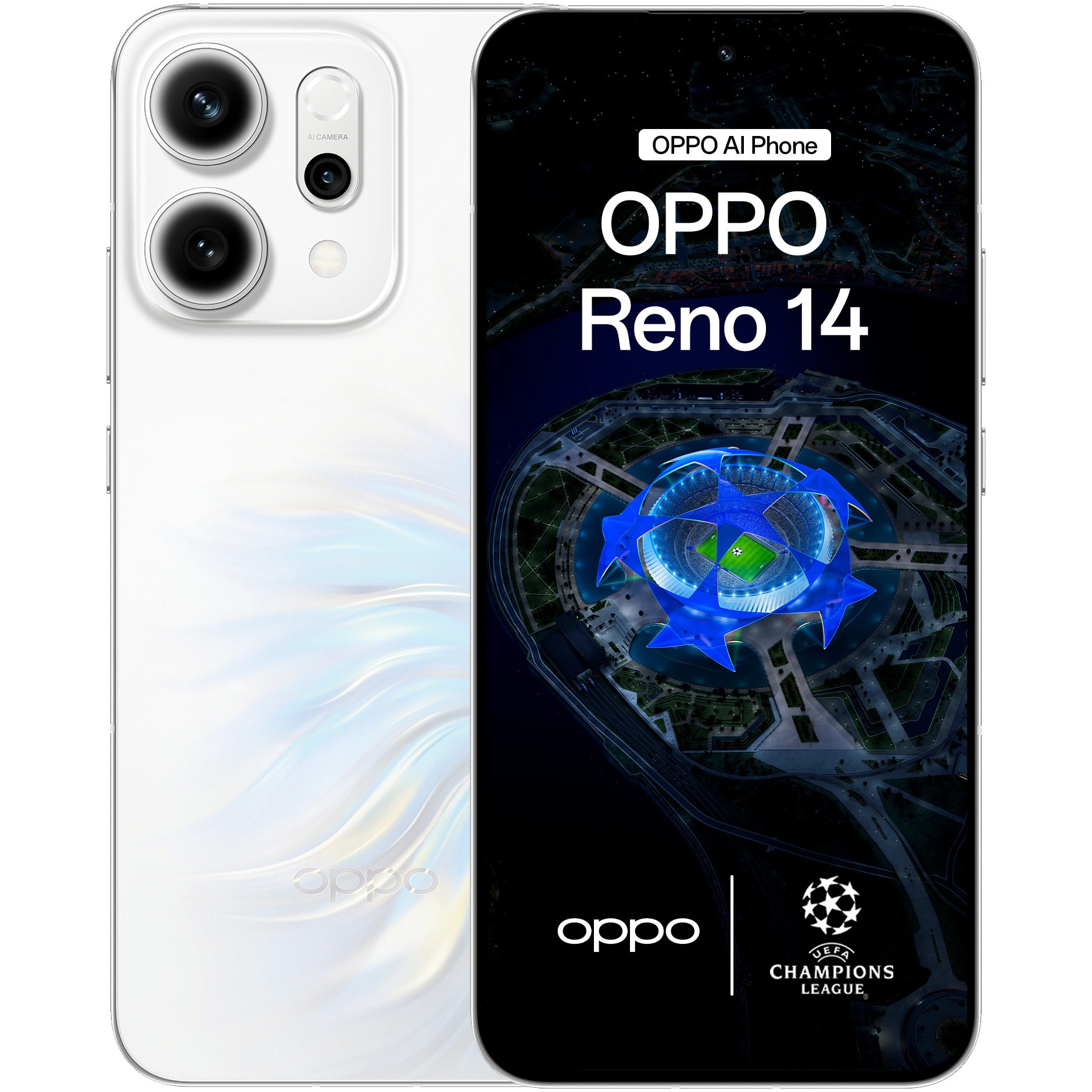 Telefon mobil OPPO Reno14, Dual SIM, 12GB RAM, 512GB, 5G, Opal White