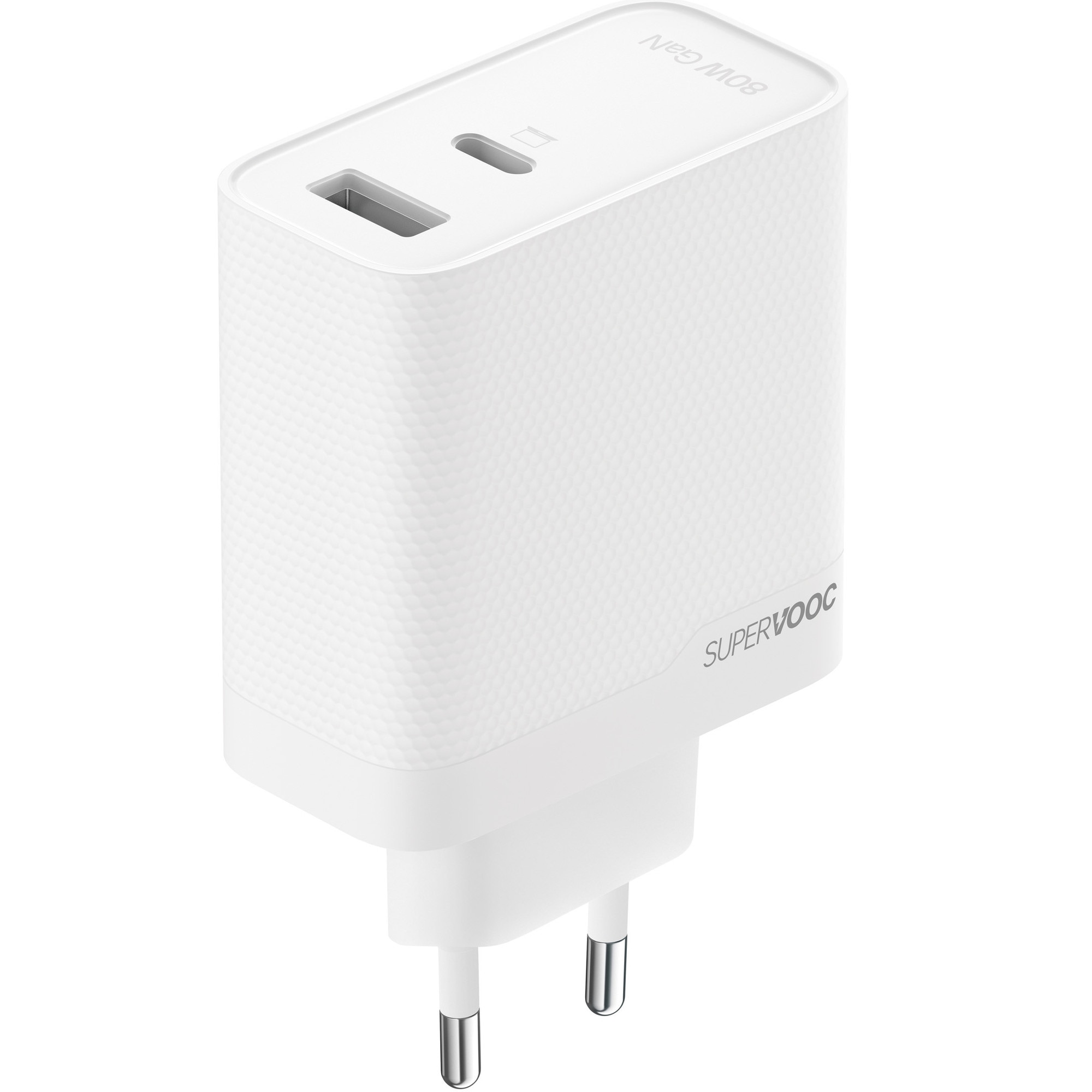 Incarcator retea OPPO Supervooc 80W, 1x USB-A, 1x USB-C, cablu inclus, alb
