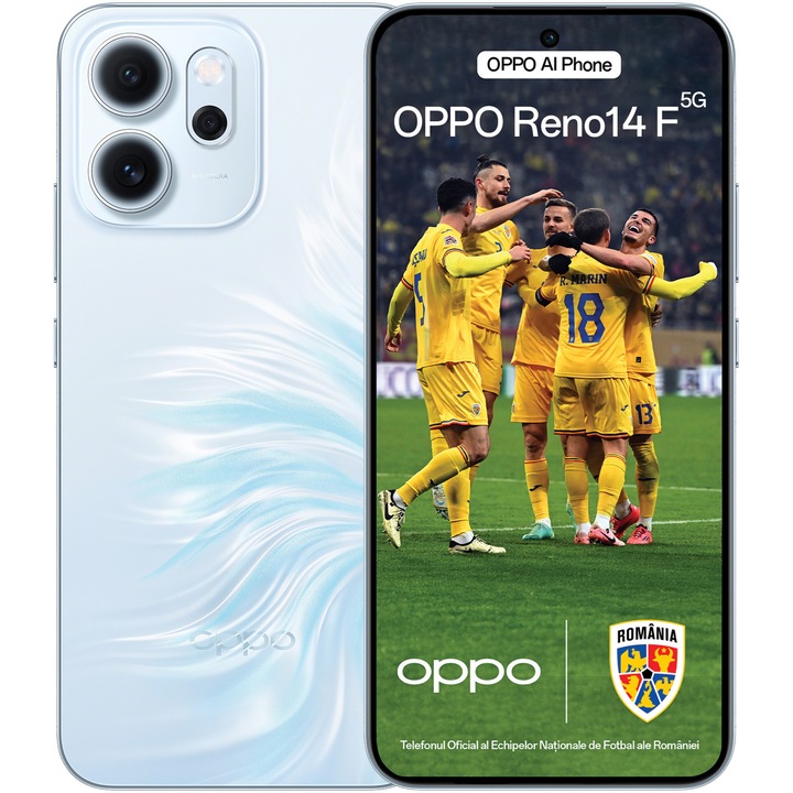 Мобилен телефон OPPO Reno14 F, Dual SIM, 8GB RAM, 256GB, 5G, Opal Blue