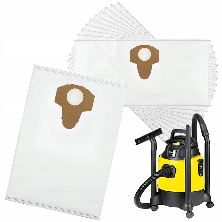 Комплект от 10 торби за прахосмукачка Parkside PNTS PWD PWS, 5 слоя, 57x31 см, 20 л