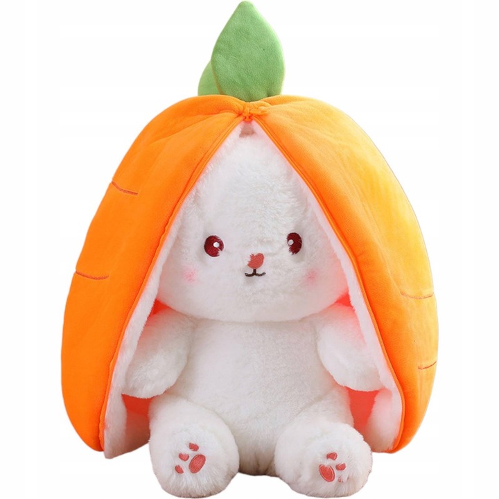 Jucarie de plus, Toys, Iepuras in morcov, 25 cm, design interactiv, material hipoalergenic