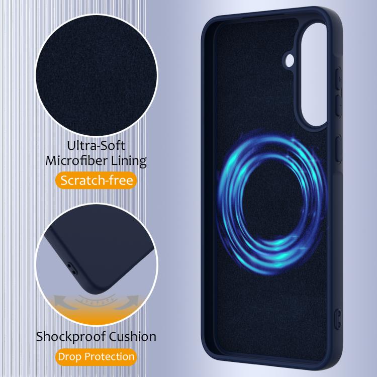 Husa pentru Samsung Galaxy A56, Silicon Premium Catifelat, Protectie Camere, Albastru Inchis