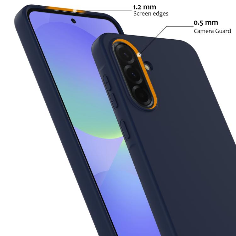 Husa pentru Samsung Galaxy A56, Silicon Premium Catifelat, Protectie Camere, Albastru Inchis