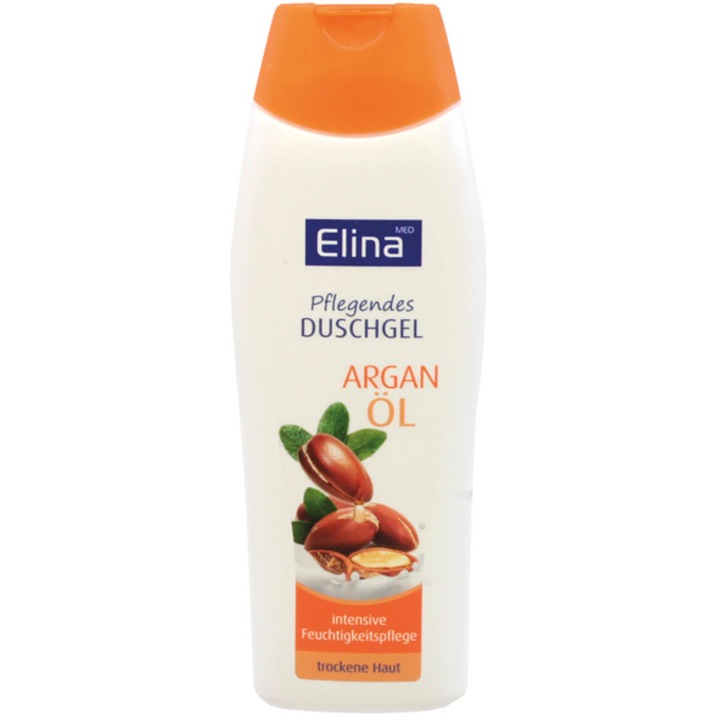 Elina Med tusfürdő, argánolajjal, mélyen hidratáló, mindennapi ápolásra, 250 ml