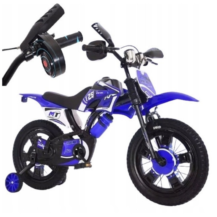 MOMIX Cross 12" gyerekbicikli, 16"-os kerekekkel, kék