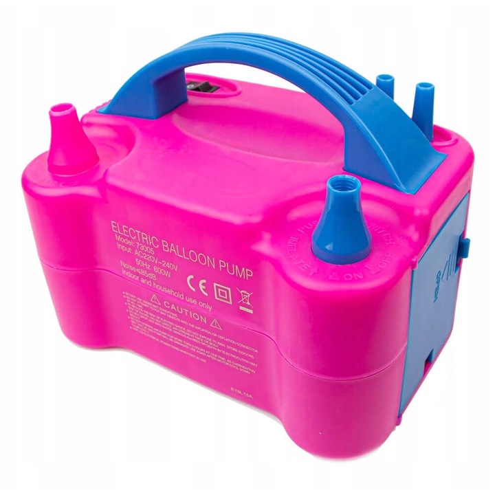 Електрическа помпа за балони PartyPal, 600W, 2 дюзи, 18x13x15.3 см, за балони