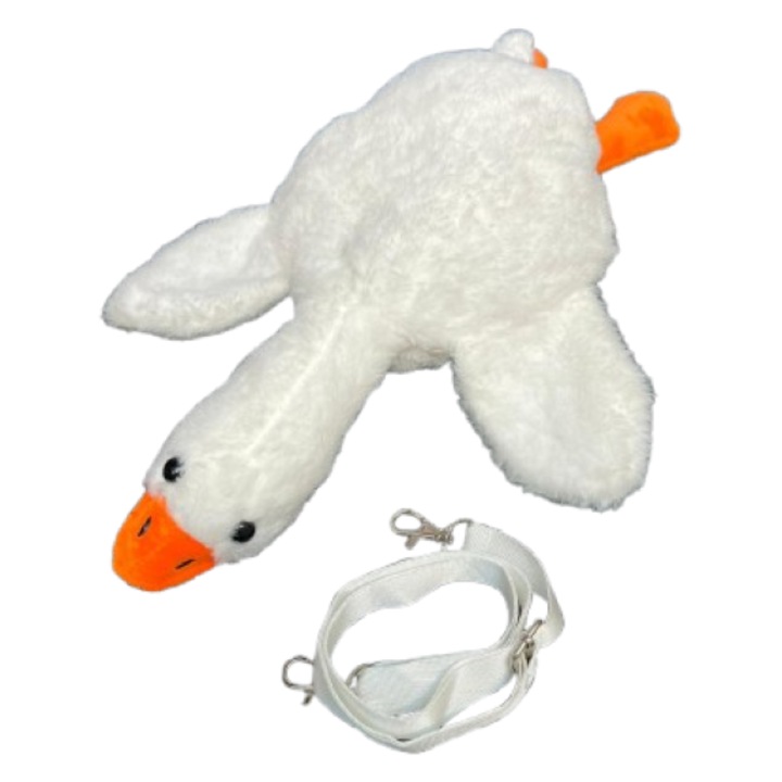 Jucărie de plus, model rață, alb, set pentru fete