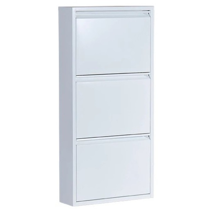 Metalux Pantofar cu 3 usi, alb, Modella Concept, metal