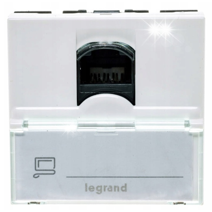 Контакт RJ45 кат.6 UTP, Legrand, бял, тънък монтаж, IP20