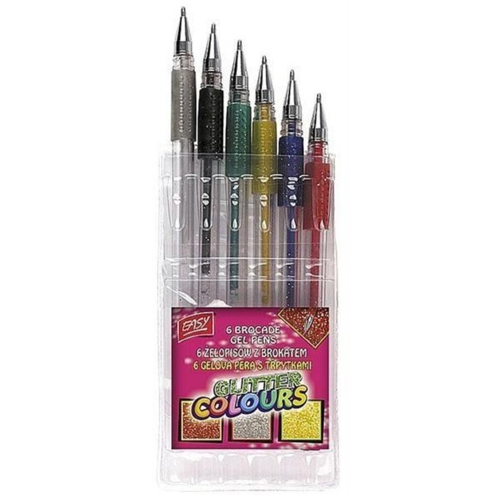Set pixuri cu gel, Easy, 6 buc, 1,0 mm, 7x15,5x1cm, multicolor