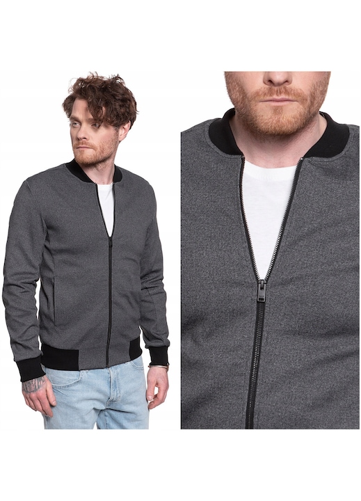 Atmeneti Dzseki, Selected, Slhjuan Bomber Melegito Felso, Normal Szabas, Cipzar, 2 Zseb, Kapucni Nelkul, Fekete, 1 Darab, Fekete, S