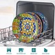Set 4 boluri de paste ceramice Vancasso, design bohemian, multicolor, 22x22cm