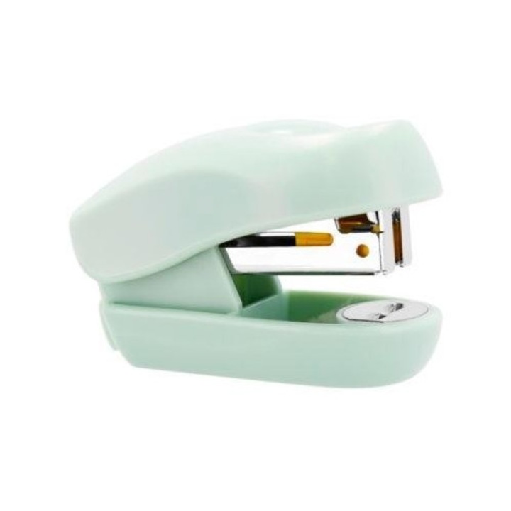 Easy mini tűzőgép, mentazöld, 8 lap, 45x70mm