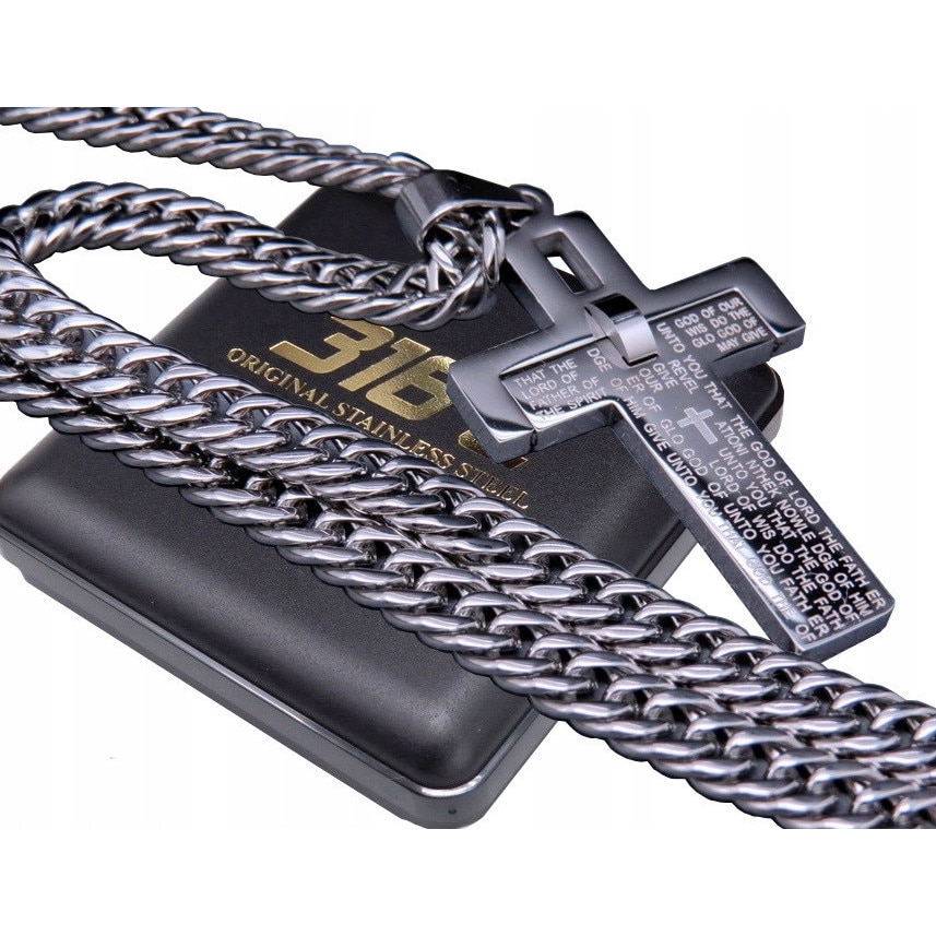 【希少！】Holy Chain～聖なる鎖～ Colier Boston Jewellery din otel chirurgical 316L, crucifix si