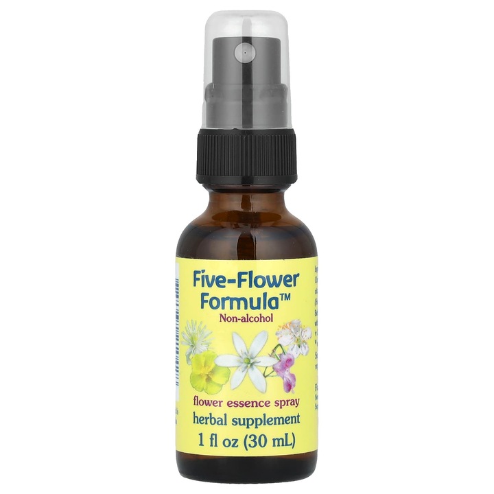 Supliment Spray esenta florala, Five-Flower Formula, Flower Essence Services, 30 ml, fara alcool