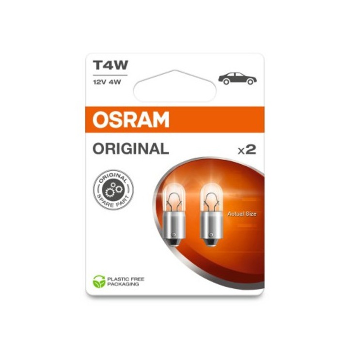 Set 2 Becuri T4W, 12V, 21W, Osram