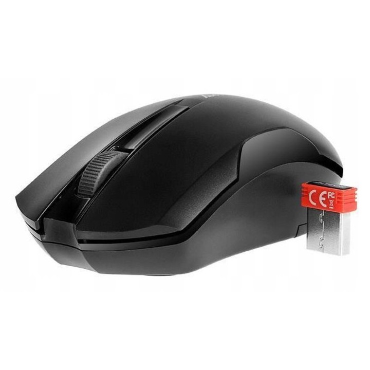 A4TECH V-TRACK G3-200N-1 egér, vezeték nélküli, 1200 DPI, fekete, ergonomikus