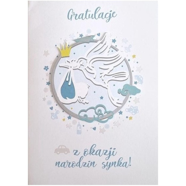 Karnet Narodzini GM-716, Armin Style, 185x134mm, coperta din folie