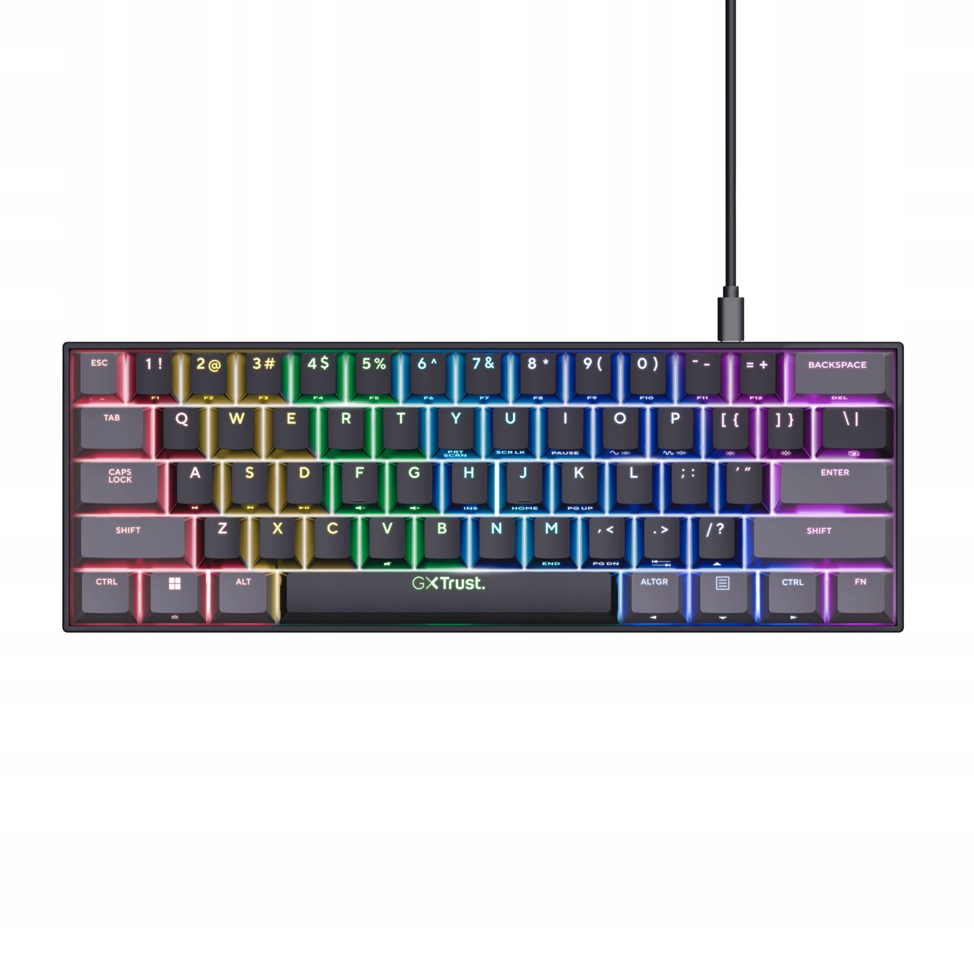 Tastatura gaming mecanica 60%, iluminare RGB, 87 taste, 29x10x4cm