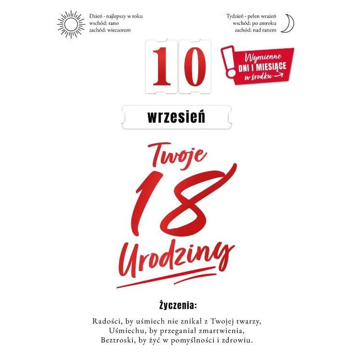 Karnet Urodziny 18, Armin Style, 135x192mm, cu cifre interschimbabile, folie, set cu plic