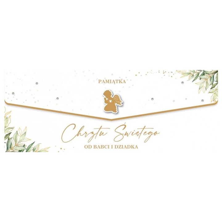 Karnet Chrzest, Armin Style, felicitare cu ziceri de la bunici, 110x268mm, folie