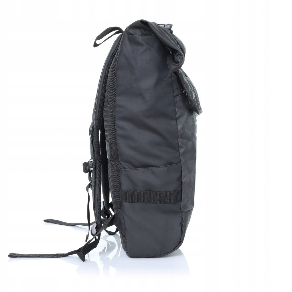 Art, rucsac pentru laptop din poliester roll-top BP-8879, negru camuflaj, pentru 15.6"