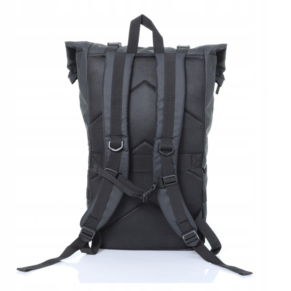 Art, rucsac pentru laptop din poliester roll-top BP-8879, negru camuflaj, pentru 15.6"