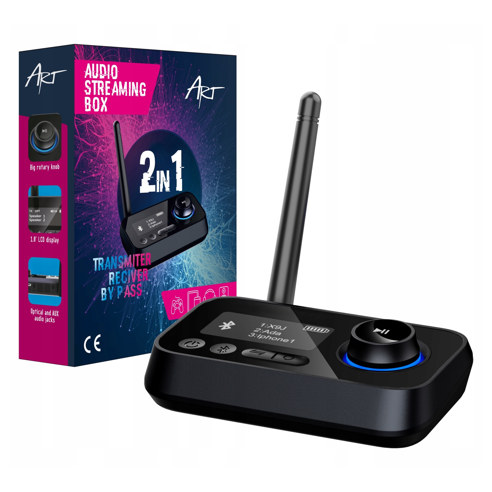 Receptor emitator audio Bluetooth ART BT-17, 2 dispozitive conectate ...