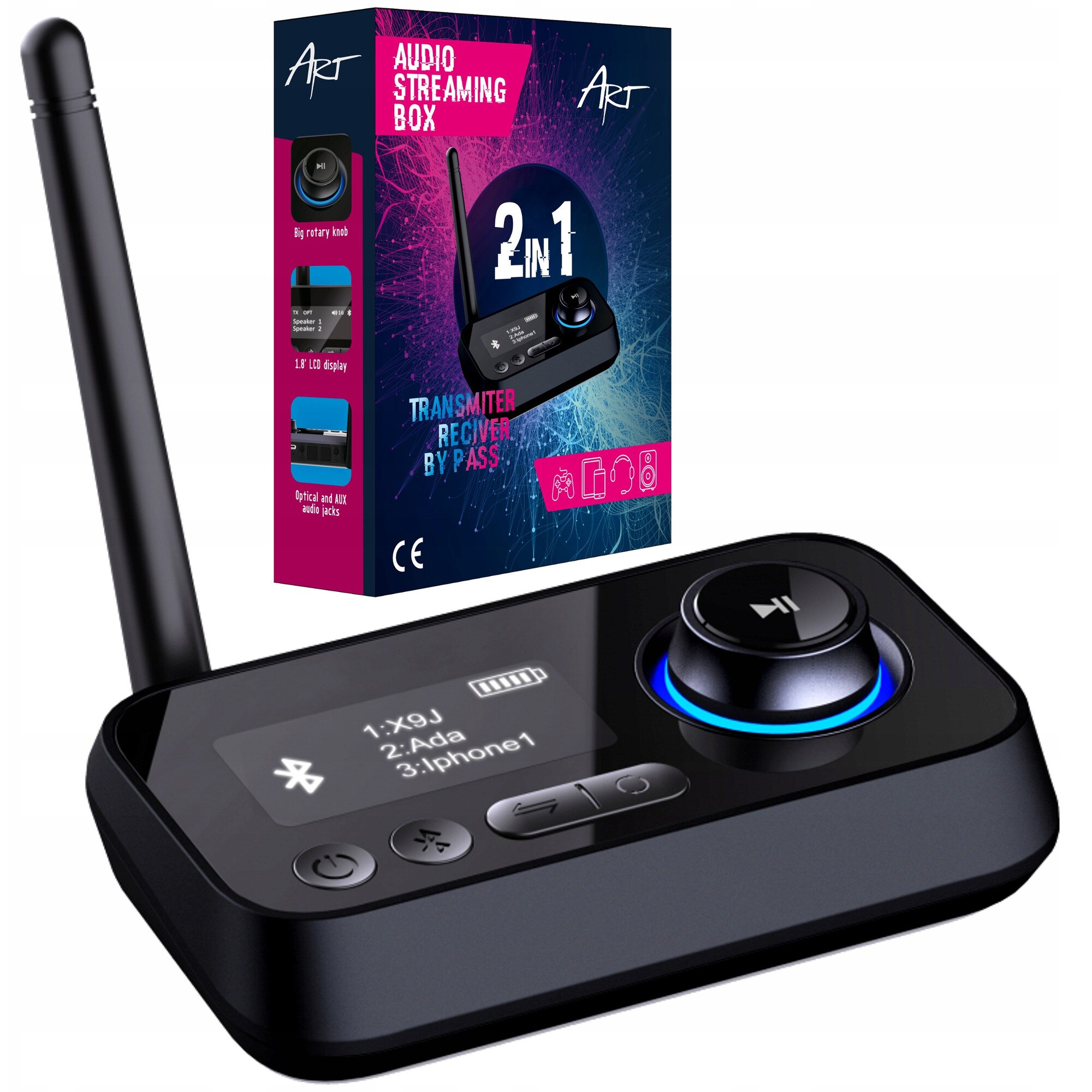 Receptor emitator audio Bluetooth ART BT-17, 2 dispozitive conectate ...