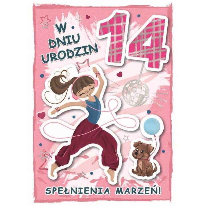 Karnet urodziny 14, Armin Style, 200x134mm, folie