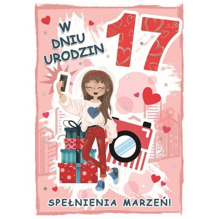 Felicitare Armin Style, Karnet urodziny 17, 200x134mm, cu elemente spatiale, folie