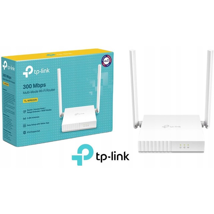 Router TP-Link TL-WR820N, 300Mb/s, 2,4GHz, fehér, 154x114x36mm