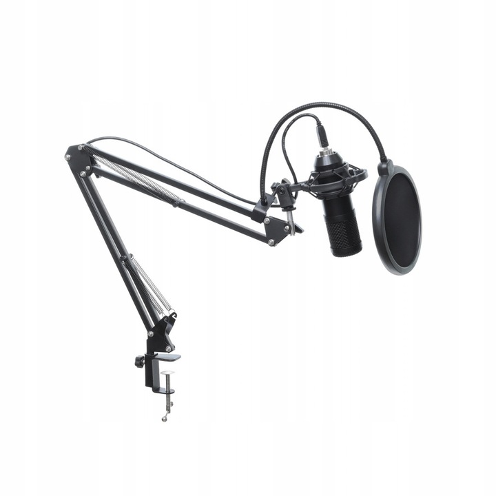 Microfon condensator, ART AC-03 cu suport, 20Hz-20kHz, 32ohm, USB, cu filtru POP si burete de izolare