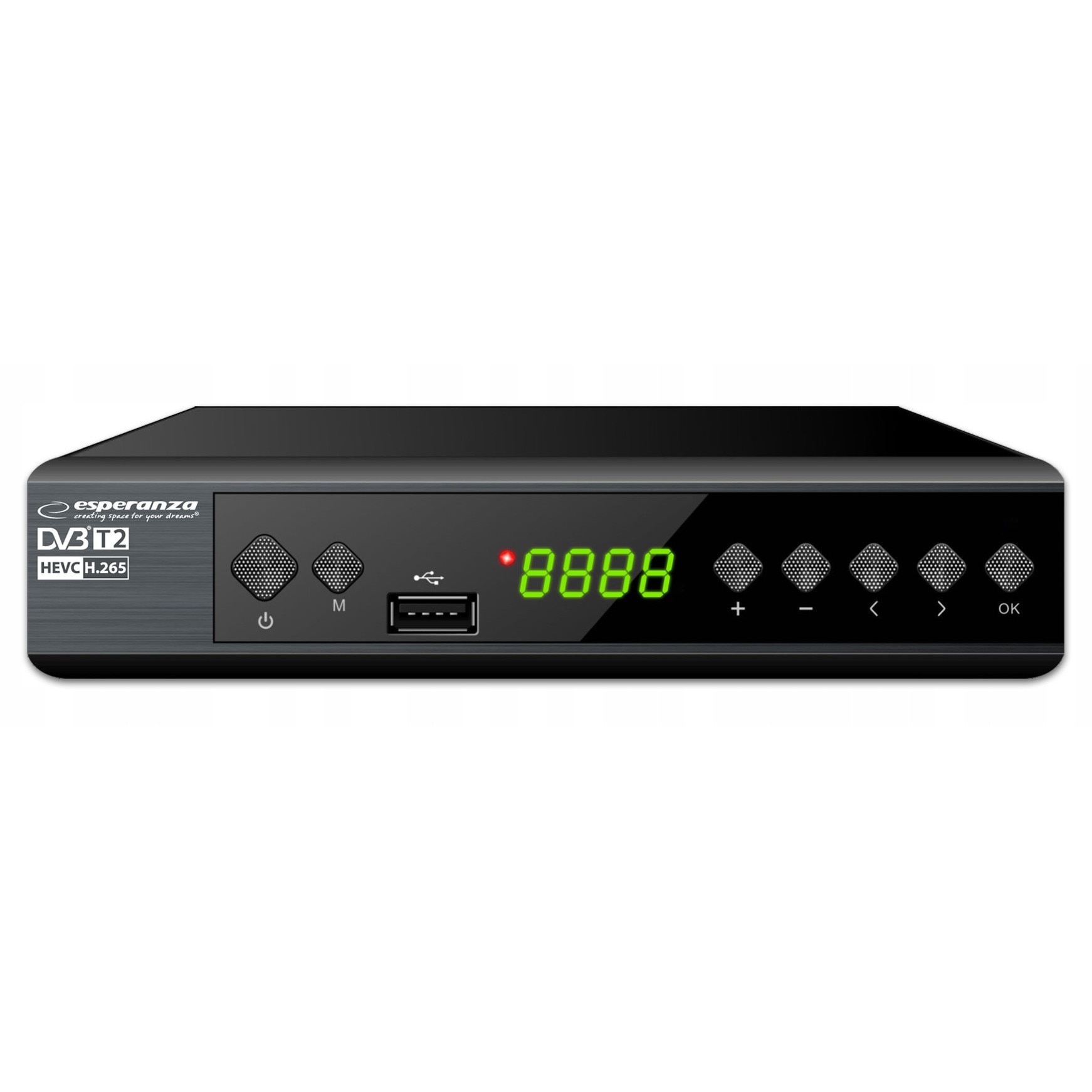 Tuner TV digital Esperanza DVB-T2 H.265/HEVC, functie de