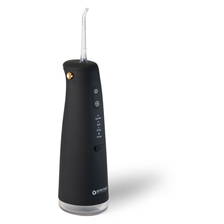 OROMED ORO-DENT орален иригатор, черен, 170 мл, 1100 mAh, компактен дизайн