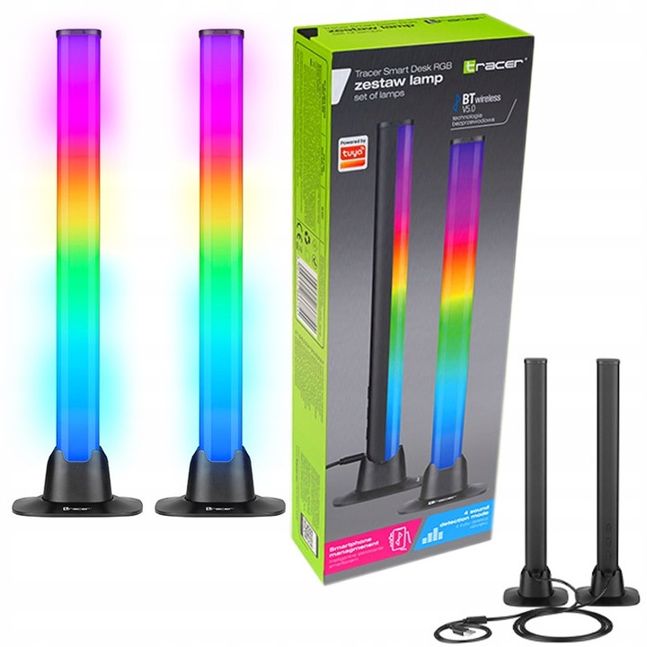 2 db Tracer Smart Desk RGB lámpa szett, Bluetooth, 300x30mm, többszínű