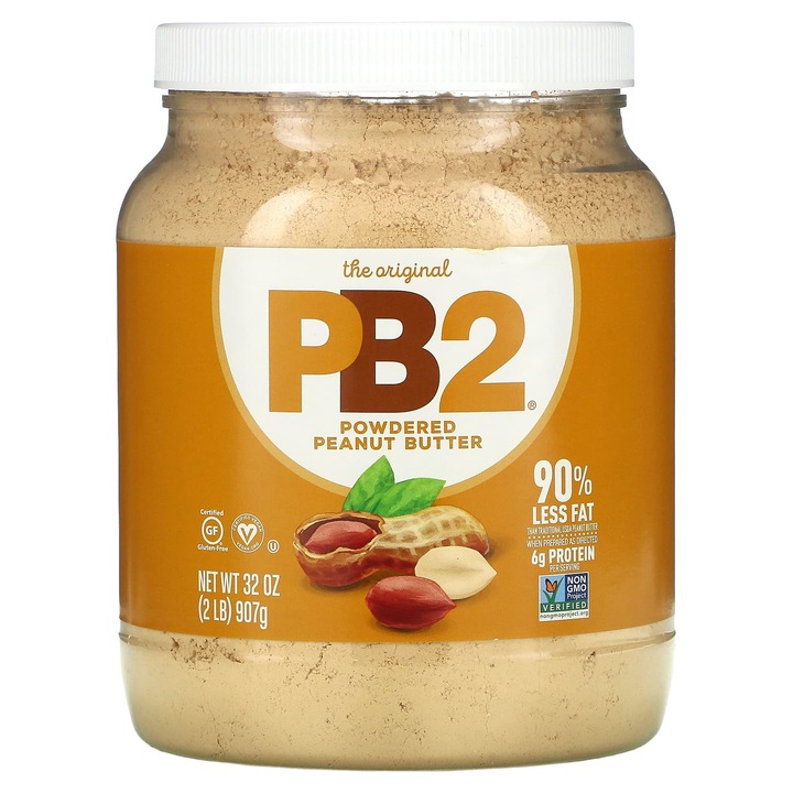 Pudra PB2 Foods, unt de arahide, 907 g, vegan, fara gluten