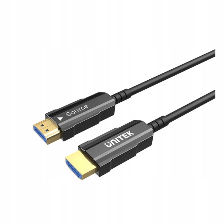 Cablu optic HDMI 2.0 AOC Unitek 4K 60Hz 40m, negru