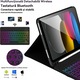 Защитен калъф за iPad 10/11-то поколение (A16) 2025, AZFAMZOP™, с подвижна Bluetooth клавиатура със 7 цвята подсветка, протектор за екран от закалено стъкло, тъч писалка, безжична мишка, силиконова защита за клавиатура, черен