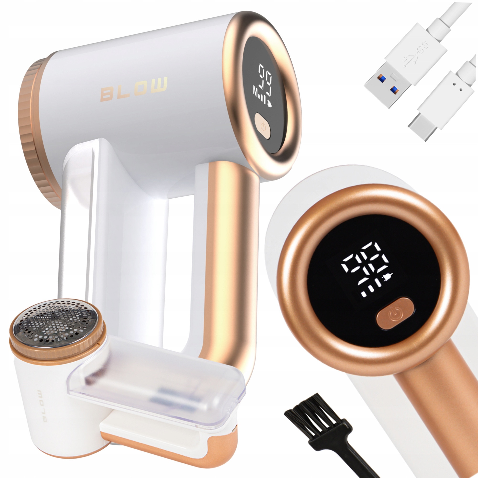 Aspirator BLOW LR-51, 5W, 6 lame, LED, USB-C, 182x74x113mm, set cu cablu de incarcare