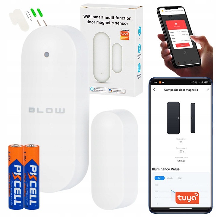 Camera de deschidere/inchidere usi feronerie WiFi, BLOW, set cu senzor de lumina, dimensiuni compacte