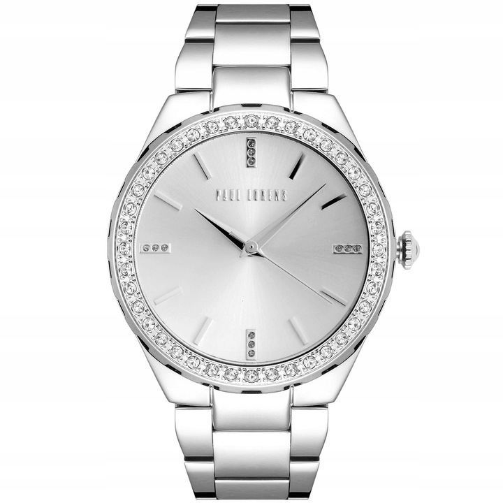 Ceas dama Paul Lorens Carmen, mecanism japonez, bransoleta metalica, culoare argintie, 34x36mm