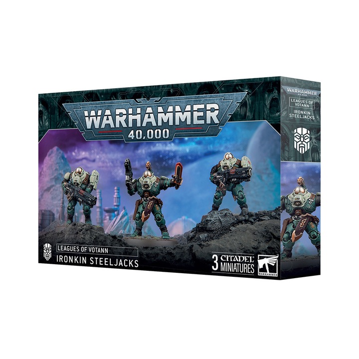 Допълнение за игра Warhammer 40000, Ironkin Steeljacks Leagues of Votann, Games Workshop, 82 части, сив